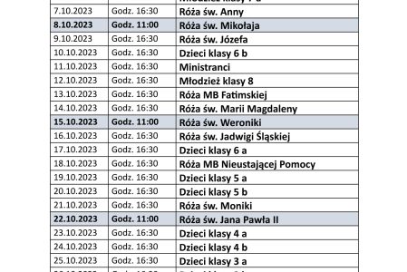 Różaniec w październiku 2023r.